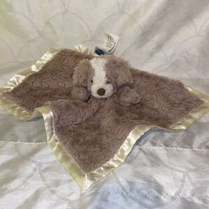 Mary Meyer Baby‎ Lush Puppy Lovey Cream Satin Trim Security Blanket Plush